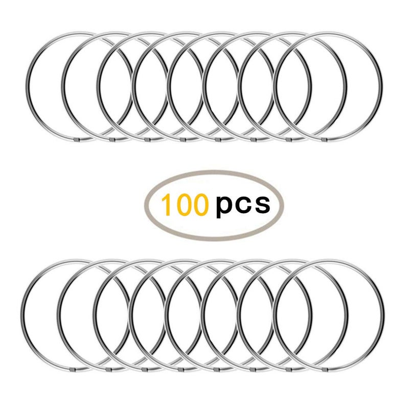 KINGFOREST 100-Pack Split Key Rings (1.2 Inch/30mm) - Silver Nickel Metal Keychain Rings for Keys, DIY Crafts, Bags & Accessories - Durable Bulk Keyring Hardware with Smooth Edges - Image 2